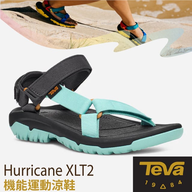 【TEVA】女 Hurricane XLT2 可調式 耐磨運動織帶涼鞋(含鞋袋) 1019235 PRQ 綠松石✿30E010